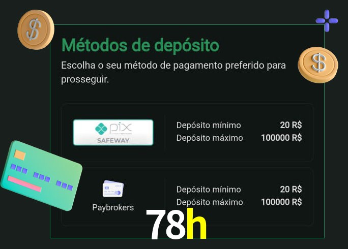 O cassino 78h oferece uma grande variedade de métodos de pagamento
